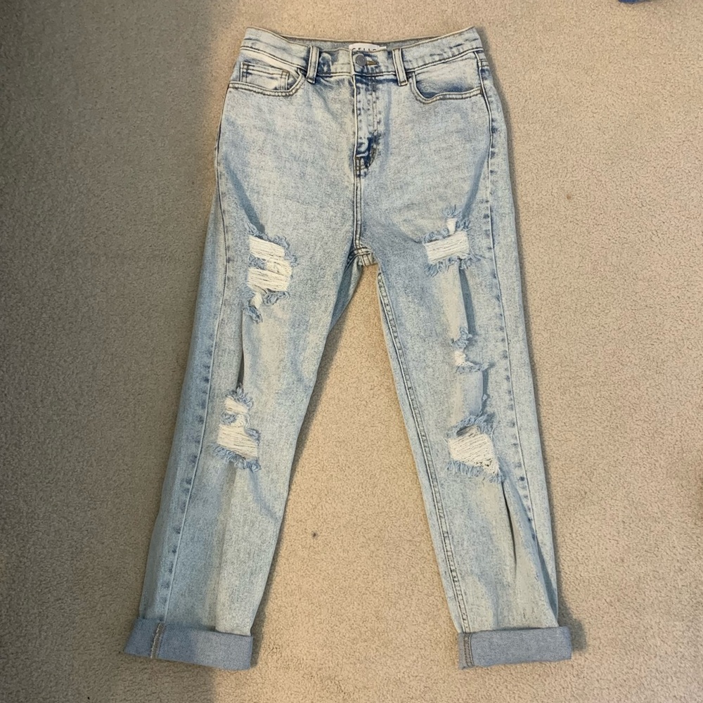 High Rise Light Wash Jeans